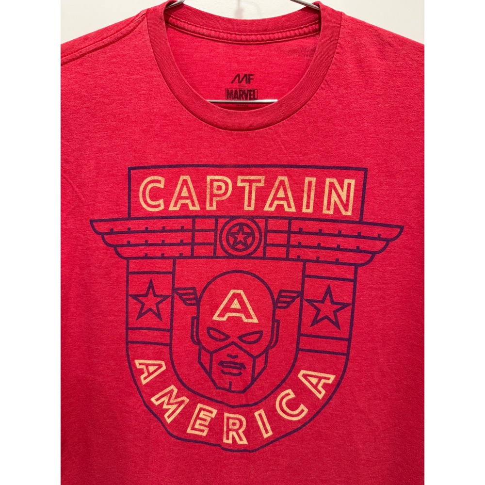 Marvel Captain America T Shirt Mens XL Red Graphic Tee Superhero Retro Logo